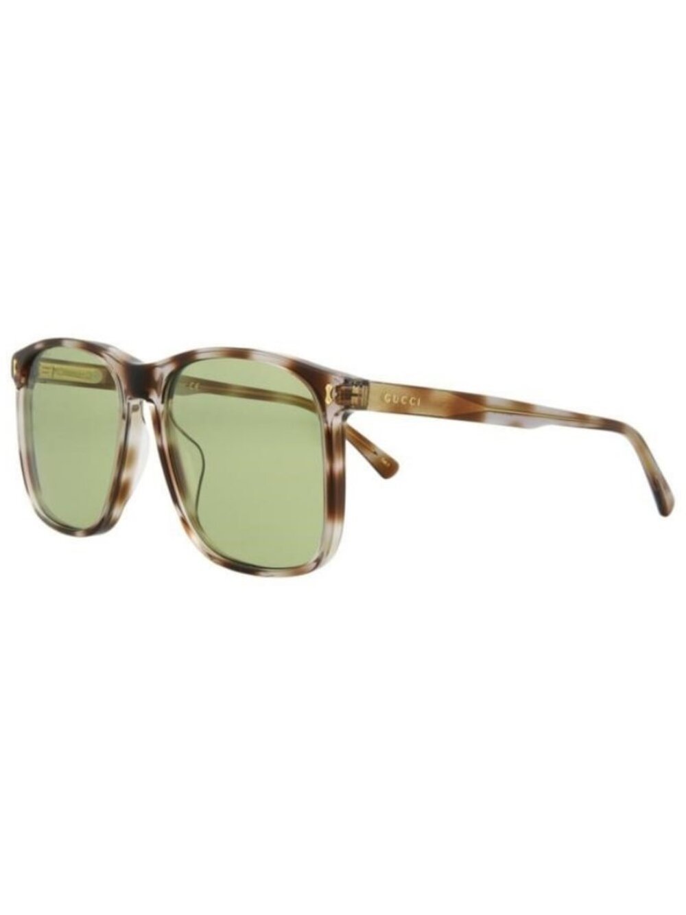 New Gucci Mens Square/Rectangle Havana Havana Green Fashion Designer Sunglasses